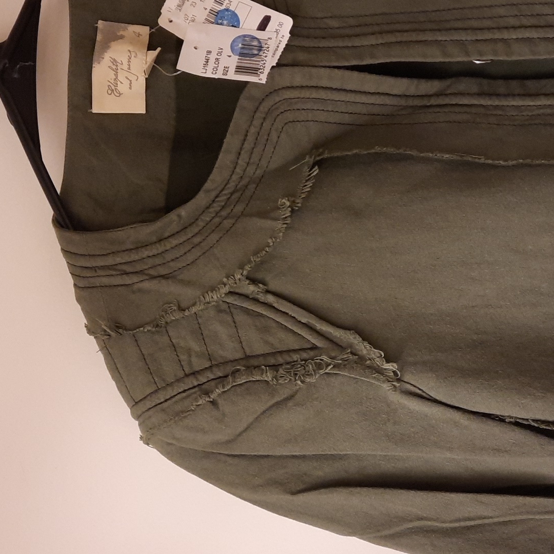 Nwt, Elizabeth And James Olive Green Raw Edge Jacket — image 4 of 8
